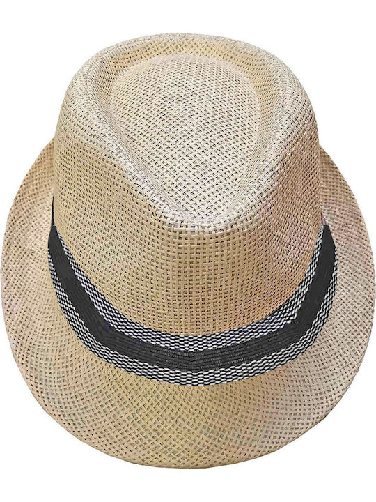 Summertiempo Fabric Men's Hat Fedora Brown / Blue