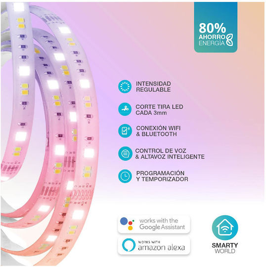 GSC Smart Bandă LED Wi-Fi USB 5V RGBW Lumină 2m cu Sursă de Alimentare