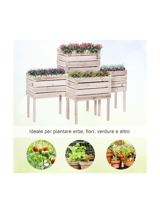 Outsunny Γλάστρα Πλαστική Καφέ 50x30x60εκ.