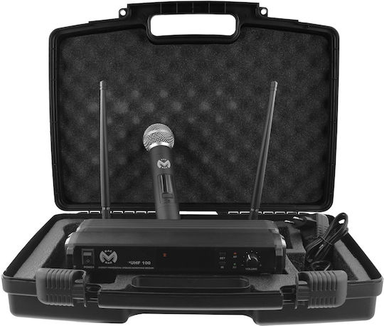 MAC MAH UHF100M Комплект Безжично Кондензаторен Микрофон Ръчно изработено за Вокали в Черен Цвят