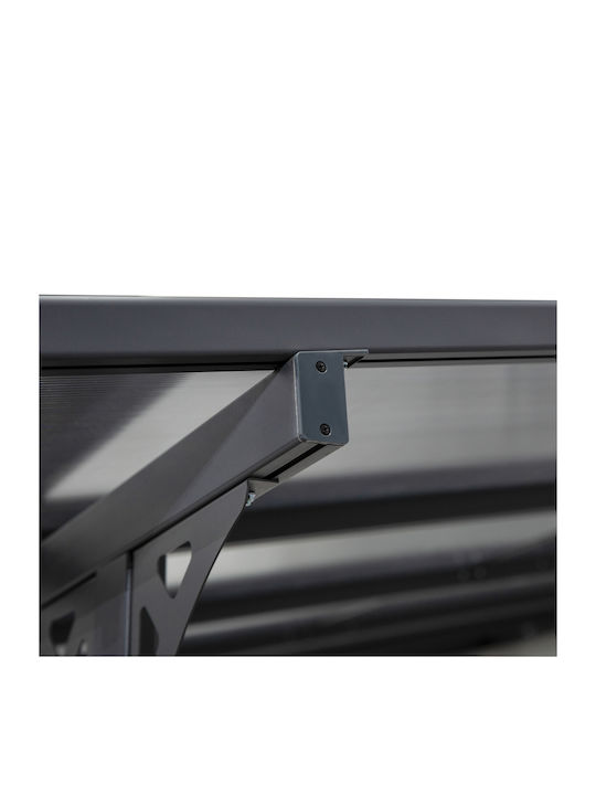 Pergolă De Grădină Din Metal Cu Tavan Gri 435x302cm