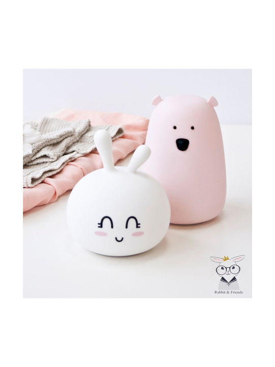 Rabbit & Friends Παιδικό Διακοσμητικό Φωτιστικό Λευκό 13.1x12.3x14εκ.