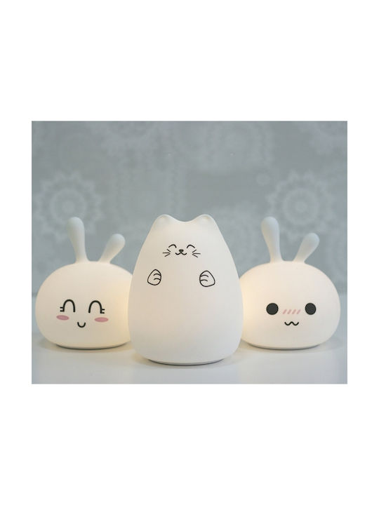 Rabbit & Friends Παιδικό Διακοσμητικό Φωτιστικό Λευκό 13.1x12.3x14εκ.