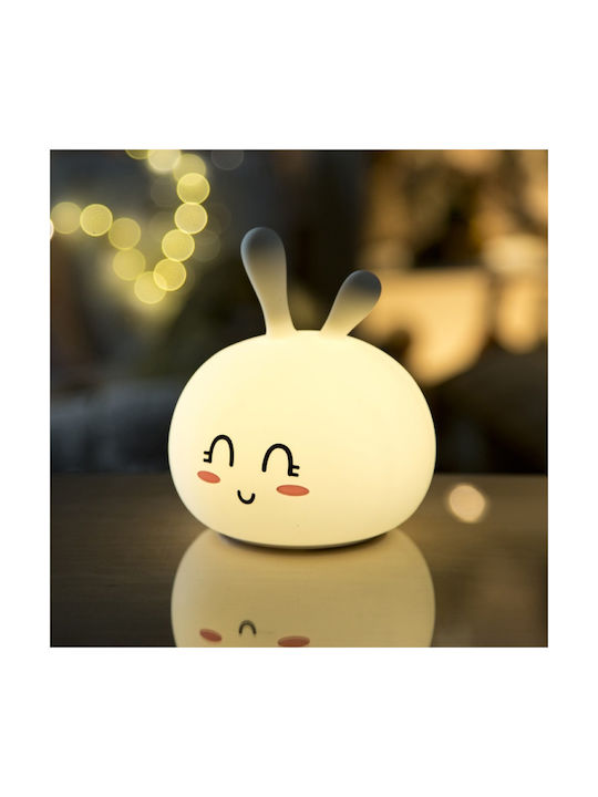 Rabbit & Friends Παιδικό Διακοσμητικό Φωτιστικό Λευκό 13.1x12.3x14εκ.