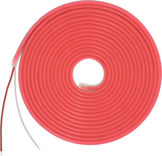 Αδιάβροχη Ταινία LED 12V Ροζ Φως 5m Neon Flex με Τροφοδοτικό
