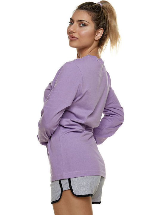 Women's Athletic Blouse Long Sleeve Lilacc