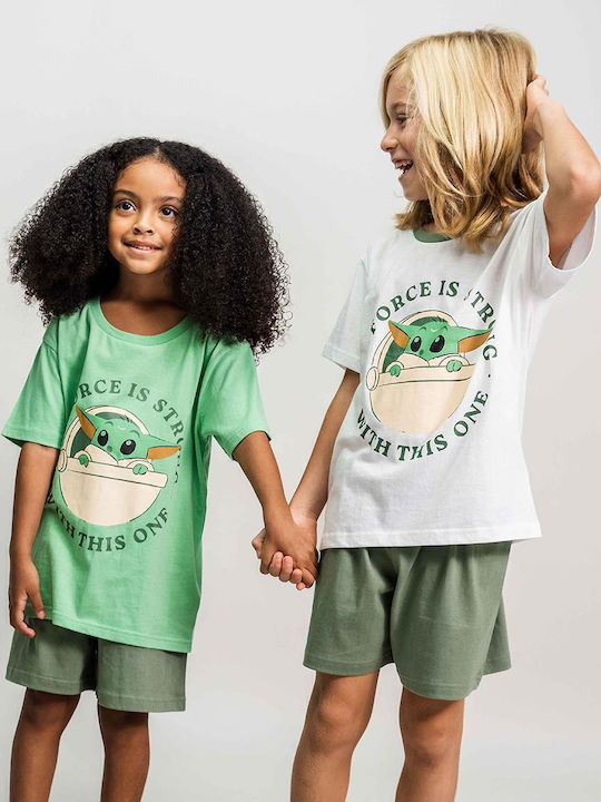 Cerda Kids Summer Green Pajama Mandalorian Grogu