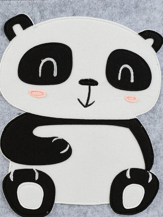Relaxdays Children's Storage Basket made of Fabric Panda Gray 1pcs