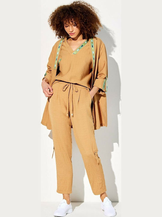 Damen Kimono Braun