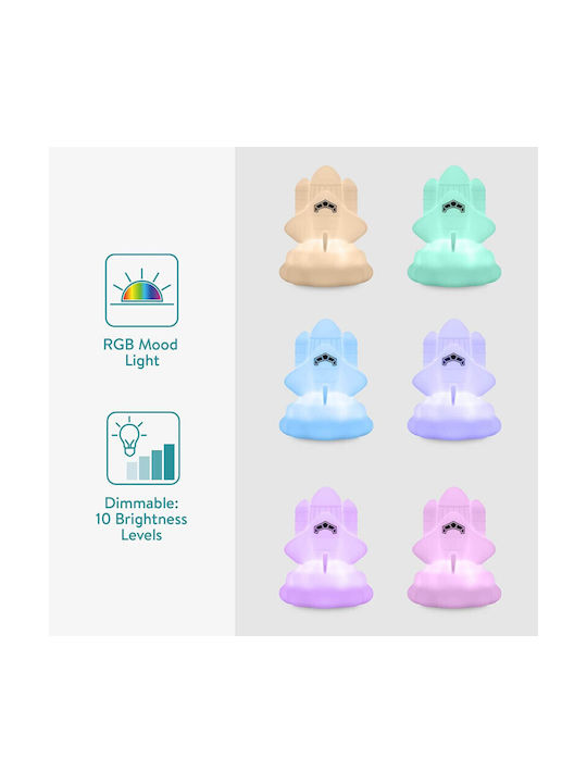 Navaris Led Παιδικό Διακοσμητικό Φωτιστικό Αφής Silicone Night Light Λευκό 9.6x9.6cm