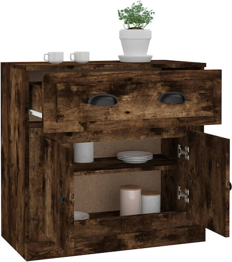 Sideboard Wooden with Drawers Smoky Oak 70x35.5x67.5cm