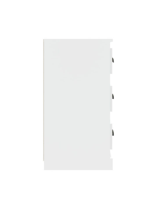 Sideboard Wooden with Drawers White 70x35.5x67.5cm