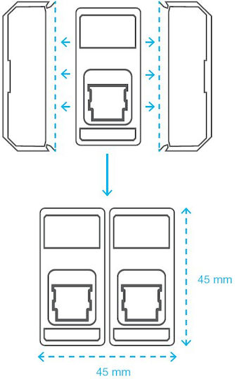Hager Single Network Socket Mechanism RJ45 Cat6 WXF228