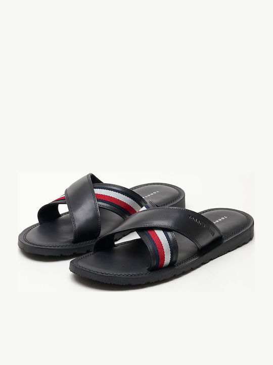 Leder Herrensandalen in Schwarz Farbe