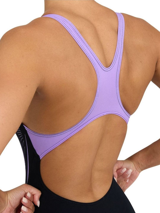 Pro Back Gra Sportlicher Badeanzug Black / Purple