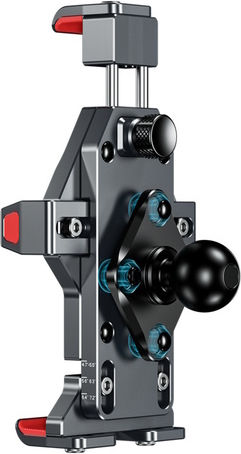Kewig M23-C Mount Phone Motorcycle with Adjustable Arm for Steering Wheel Anti-vibration 360° Rotating 360° Mobile Base 3.5" to 7.0" for Motorbike/Bike Aluminium with Safety Lock