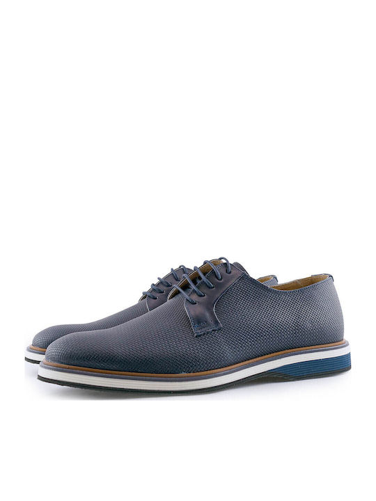 0014 Men's Leather Casual Shoes Blue