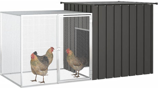 vidaXL Poultry Coop of Galvanized Steel L2 x W1 x H0.91m