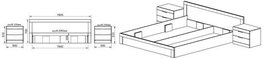 Σετ Κρεβατοκάμαρας Supdiu 160x200εκ. 3τμχ
