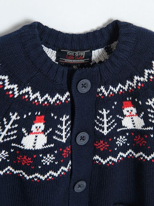 Boys Knitted Cardigan with Buttons Navy Blue
