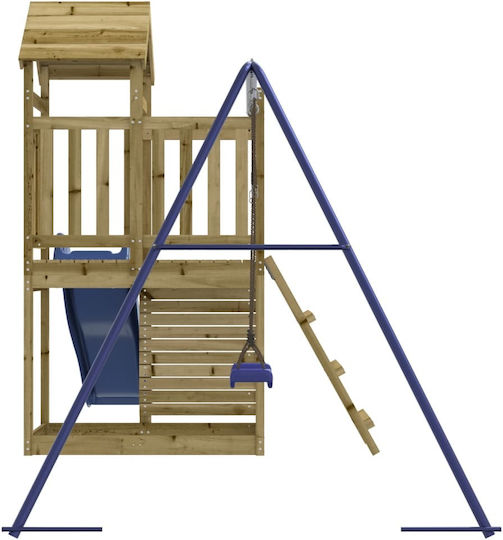 vidaXL Wooden Tower with Climbing Surface for 2+ Years Years Brown