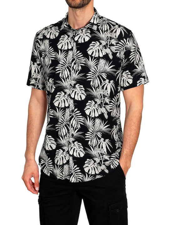 3Guys Men's Shirt Short Sleeve Black