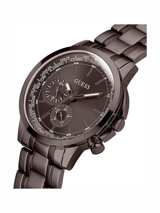 Guess Spec Men's Watch 44mm Chronograph Battery with Brown Metal Bracelet
