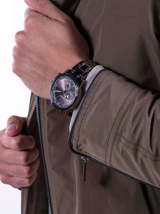 Guess Spec Men's Watch 44mm Chronograph Battery with Brown Metal Bracelet