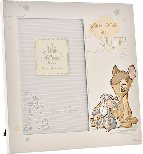 Disney Bambi Παιδική Κορνίζα Ξύλινη Λευκή 18.5x18.5cm