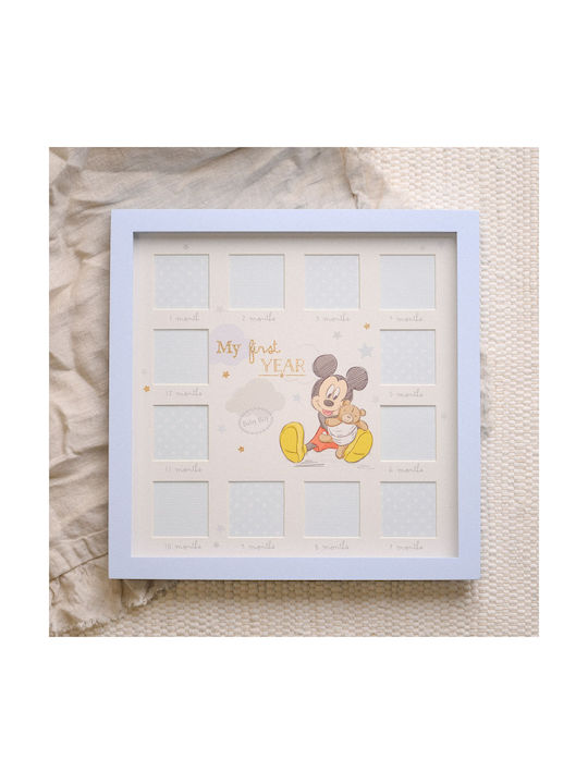 Disney Mickey Παιδική Κορνίζα Ξύλινη Γαλάζια 28x28cm