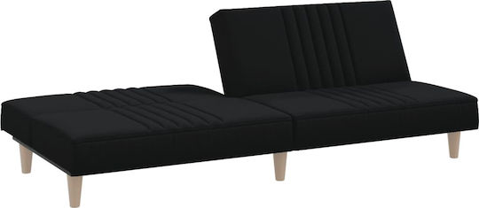 Τριθέσιος Καναπές Κρεβάτι Μαύρος 200x89x33εκ. 351883