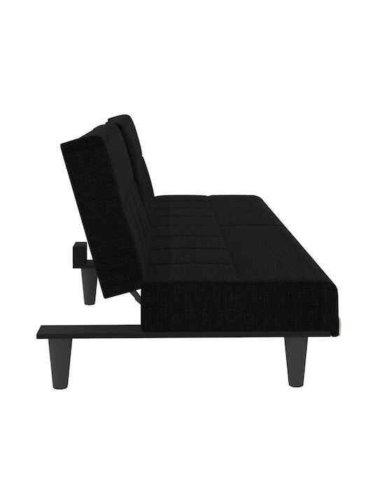 Three-Seater Couch Bed Black 200x89x70 cm