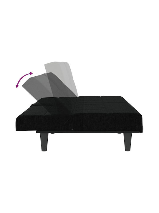 Three-Seater Couch Bed Black 200x89x70 cm