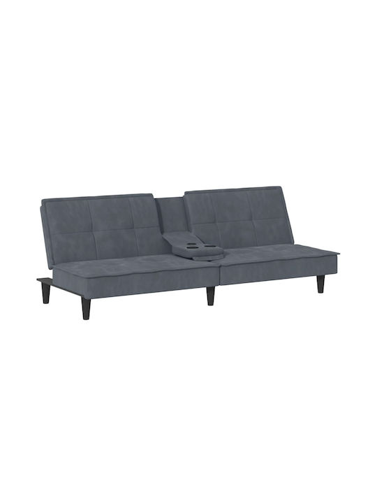 Dreisitzer Sofa Bett Samt Graue 200x89x70cm