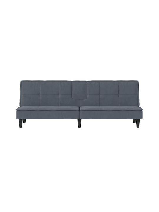 Dreisitzer Sofa Bett Samt Graue 200x89x70cm
