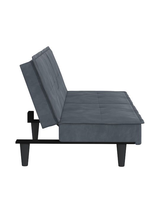 Dreisitzer Sofa Bett Samt Graue 200x89x70cm
