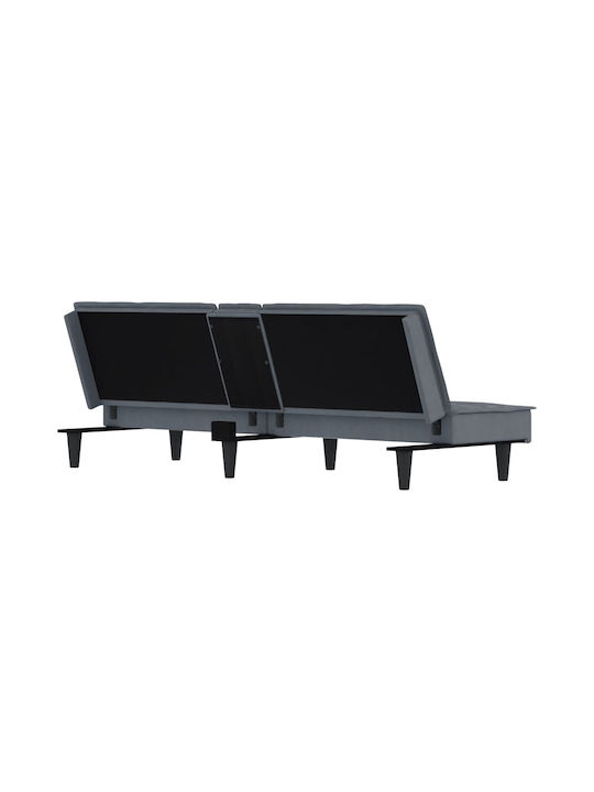 Dreisitzer Sofa Bett Samt Graue 200x89x70cm