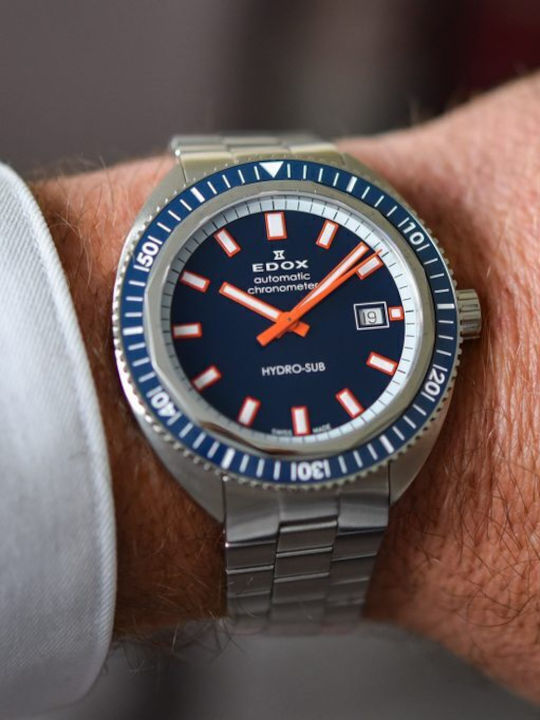 Edox Hydro-Sub Ρολόι Αυτόματο με Μεταλλικό Μπρασελέ Edox Hydro-Sub Ρολόι Αυτόματο με Μεταλλικό Μπρασελέ