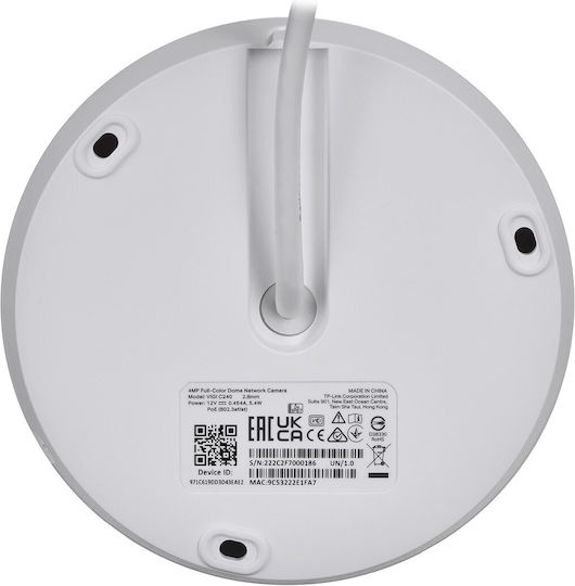 TP-LINK VIGI C240 v1 IP Κάμερα Παρακολούθησης Full HD+ 4MP Αδιάβροχη με Μικρόφωνο και Φακό 2.8mm