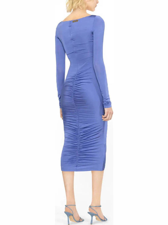 Versace Satin Evening Blue Dress