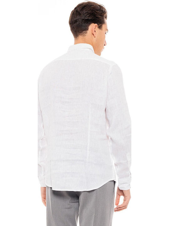 -22 Long-sleeved Linen Shirt White