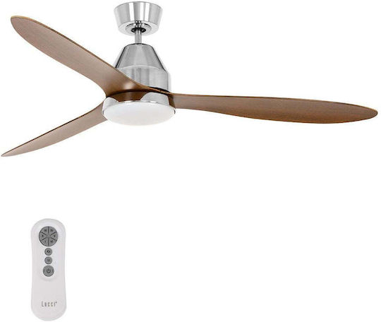 Lucci Air Whitehaven DC Ceiling Fan 143cm with Light Fixture Brushed Chrome