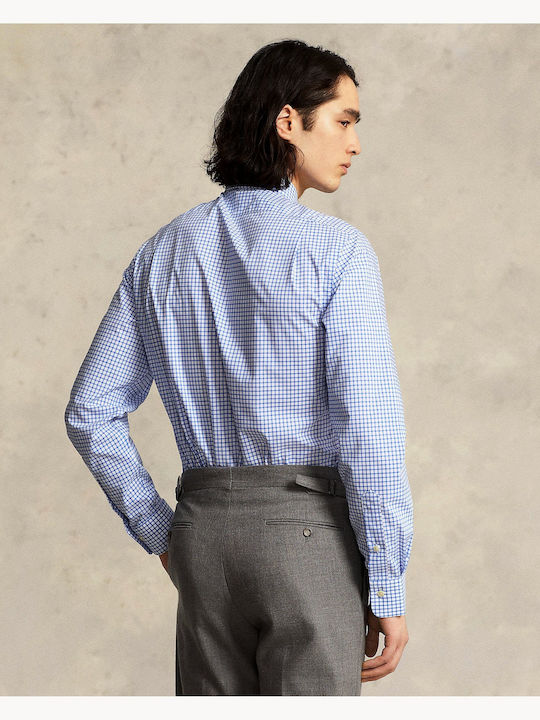 Ralph Lauren Men's Shirt Long Sleeve Checked Light Blue