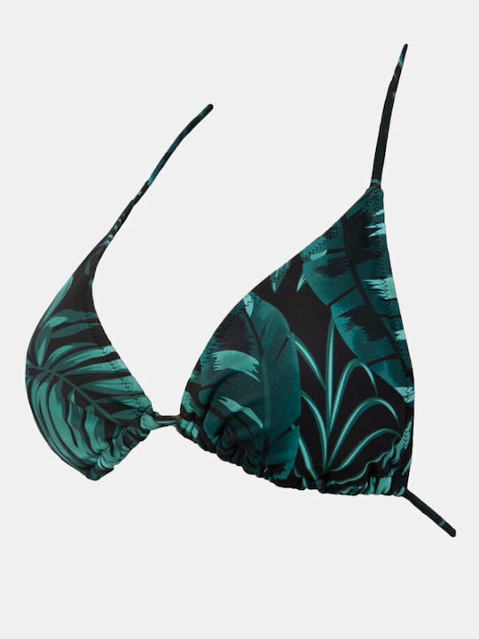 Rock Club Triangle Bikini Top BP-2338 Green Floral