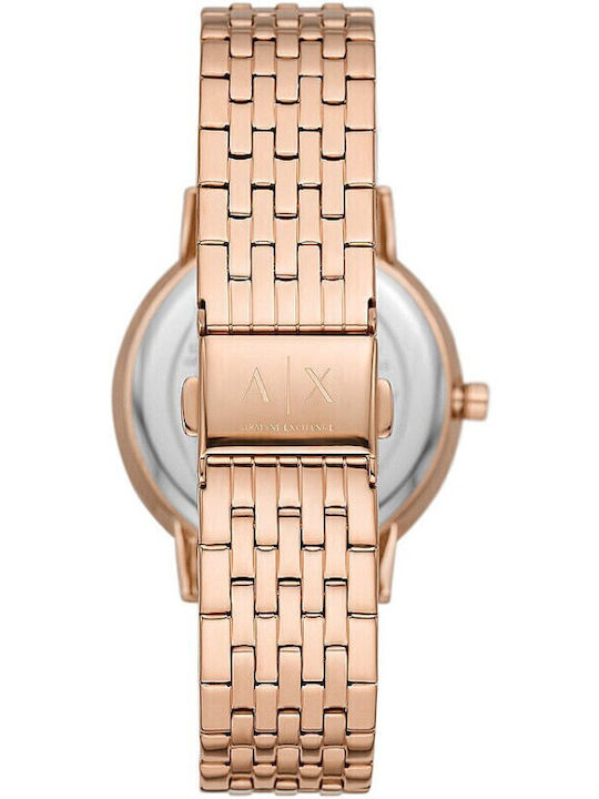 Armani Exchange Γυναικείο Ρολόι 36mm Μπαταρίας με Ροζ Χρυσό Μεταλλικό Μπρασελέ
