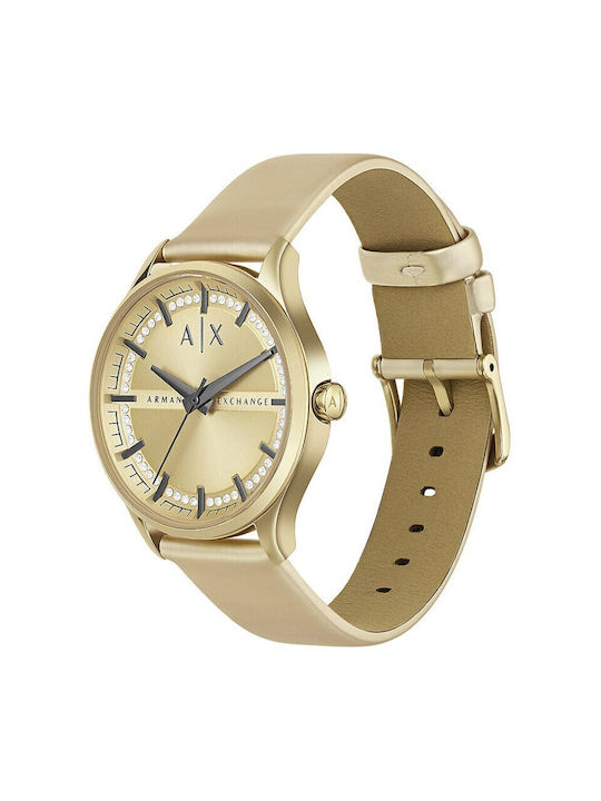 Armani Exchange Uhr mit Gold Kautschukarmband