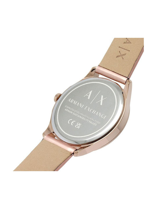 Armani Exchange Γυναικείο Ρολόι 36mm Μπαταρίας με Ροζ Χρυσό Καουτσούκ Λουράκι