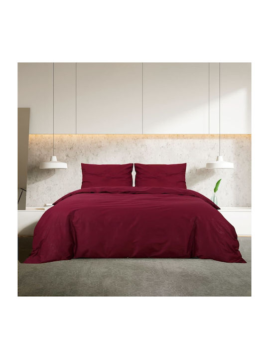 vidaXL Комплект Плик за Завивка Кинг Сайз с 2 Калъфки 260x240 Бордо