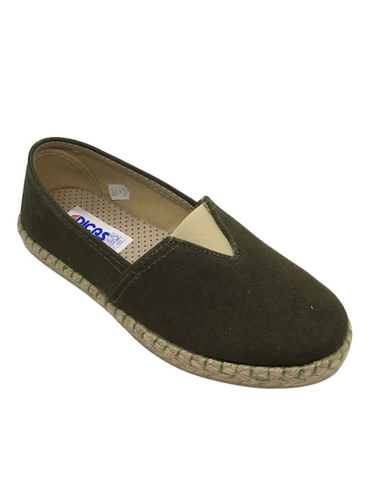 Dicas Stoff Damen Espadrilles in Grün Farbe