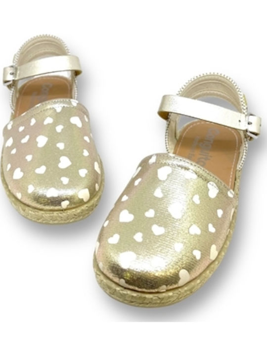 Kids Espradrilles with Adjustable Metal Clasp Gold